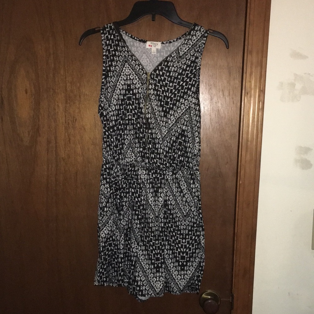 Cherry on Top black and white romper